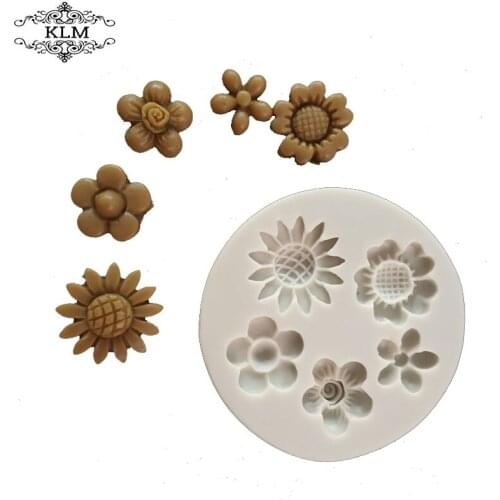 KLM Different Flower Patterns Silicone Fondant Cake Decoration Flower Shape Chocolate Mold