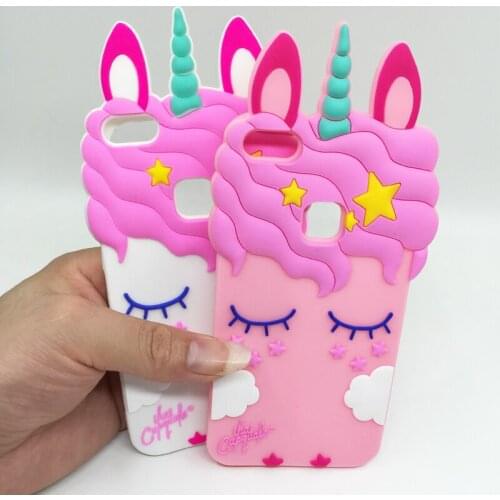 Universal Case For Huawei 2017 P8Lite P8 Lite P10Lite P10 Lite 3D Cartoon Cute Unicorn Phone Cases Fundas Rubber Back Cover