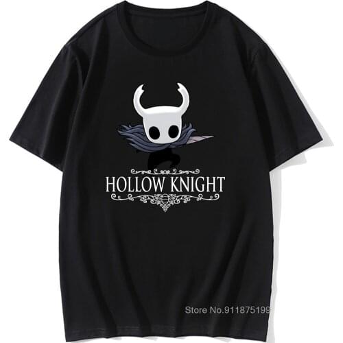 Hollow Knight Men Customized With Own Logo T Shirt Skull Video Game Vintage Crewneck T-Shirt Pure Cotton Vintage