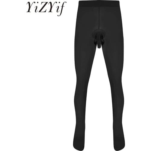 YiZYiF Mens pantyhose Skinny Stretchy Pantyhose medias hombre Men Tights Penis Pouch Sheath Underwear Hosiery Seamless Lingerie