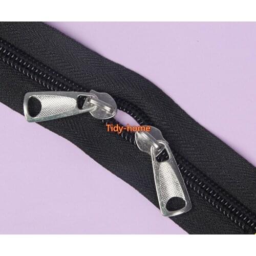 1Meter 1.5Meter No.5 Nylon Zipper Backpack Zippe Quilt Zipper Long Black Zippers With Zipper Sliders