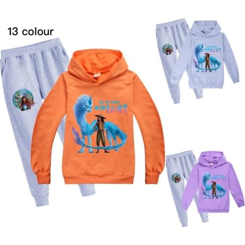 Toddler Baby Clothes Children Thin Hoodies With Pants sets Raya And The Last Dragon Boys Girls Long Sleeves Sweatshirt For Kids