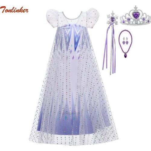 Girls Snow Queen white Dress Costume Princess Dressing Up With Cape For Girl Carnival Fancy Party Dress Kids Dresses