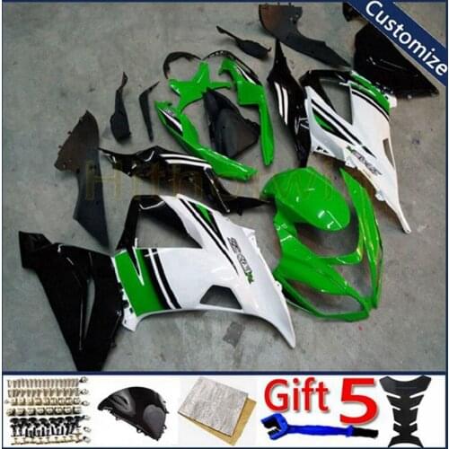 Full fairing kits For ZX-6R 2013 2014 2015 ZX636 13 14 15 ZX6R ABS plastic motor panels kit Injection mold green white