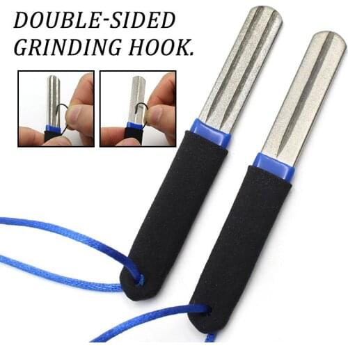 Portable Outdoor Fishing Grinding Hook Sharpening Tool Diamond Double Groove Carp Fishing Hook Sharpener For Fish Accessories