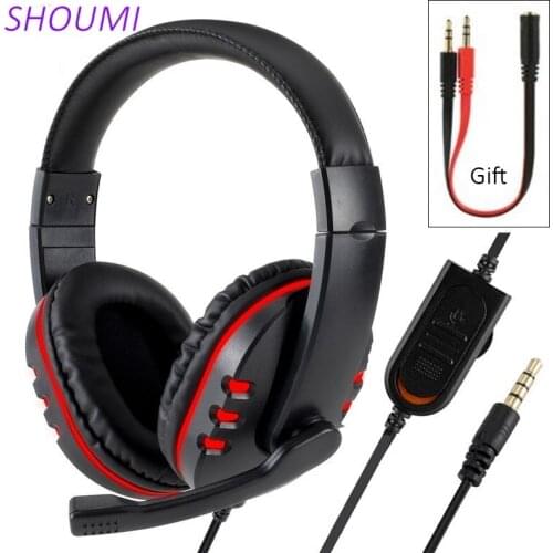 Wired Stereo Gaming Headphones For Xbox One PS4 PC Tablet 3.5 Over-Head Gamer Headset Helmet With Mic Wire Control Game Earphone