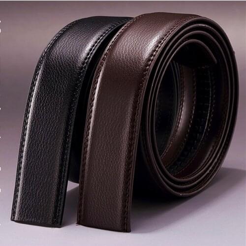 High quality Cowhide No Buckle 3.0cm Wide Genuine Leather Automatic Belt Body Strap Without Buckle Belts Men Waistband Male Belt