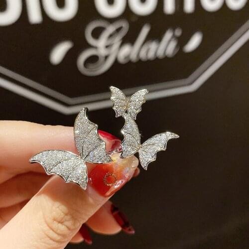 Luxury Crystal Rings for Women 2020 Open Adjustable Shine Butterfly Rings Weddings Party Jewelry Birthday Gifts anillo Кольцо