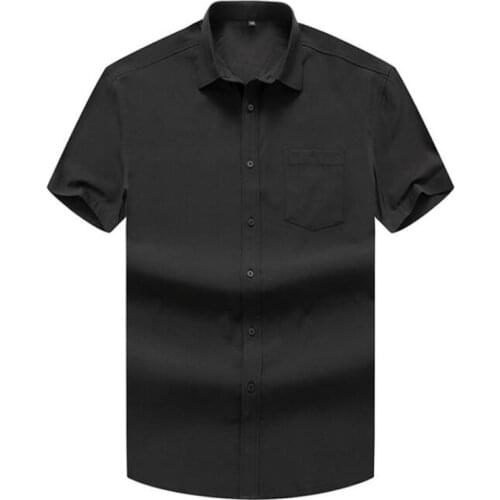 Mens Short Sleeve Big Shirt Large Size 10XL 11XL 12XL 13XL 14XL Business Comfortable Summer Shirt