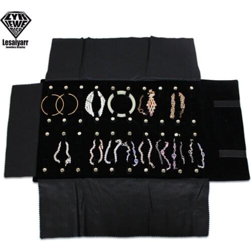 Jewelry Roll Up Bag Organizer Soft Velvet Travel Bags Jewelry Case for Necklaces Jewelry Storage Bag Velvet Bracelet Storage Box