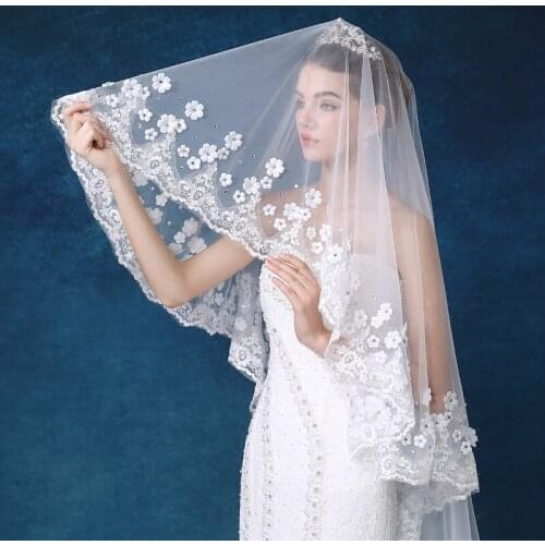 Voile Mariage White/Ivory 4M Cathedral Length Lace Edge Bridal Head Veil With Comb Long Wedding Veil Accessories velos de novia