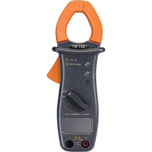 TENMARS TM-15E AC Current Transducer 4000 Counts LCD Display 10mA~400A 0.1mV~600V,Over Voltage Catagory:CAT III 600V