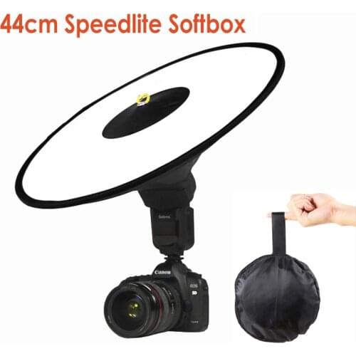 Universal 44cm Easy-fold Round Flash Softbox Speedlight Speedlite Diffuser Reflector for Canon Nikon Sony Metz Macro Shooting