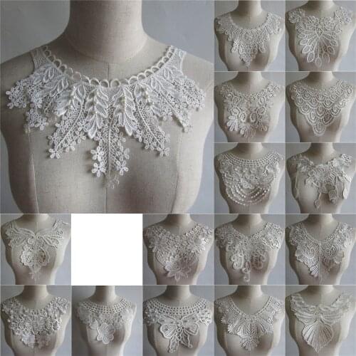 Fashion style Exquisite White Lace Colla Embroidery ABS pearl Lace Collar DIY Decoration Womens Clothing Accessories Supplies