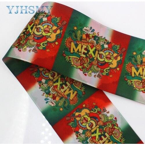 YJHSMY G-18816-997,10 yards,75 mm Double sided Cartoon Printed grosgrain ribbons,DIY Hair accessories wedding gift wrap Material