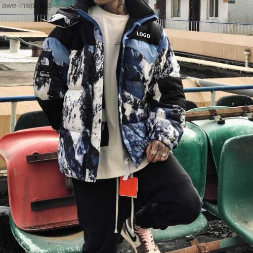 2021 Winter Unisex Thicken Down Jacket Coat Blue Fashion Parkas Face Mixed Colors Couple Cotton Snow Casual Warm Puffer Jackets