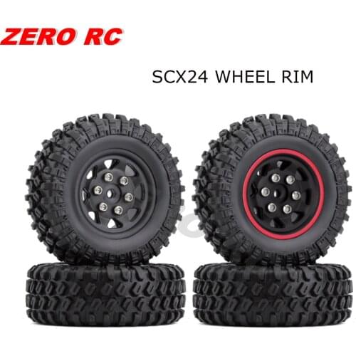 1/24 RC Axial SCX24 Crawler Plastic Wheels Rims With Soft Rubber Tire For AXI00001T1 AXI00004 90081 Chevrolet C10