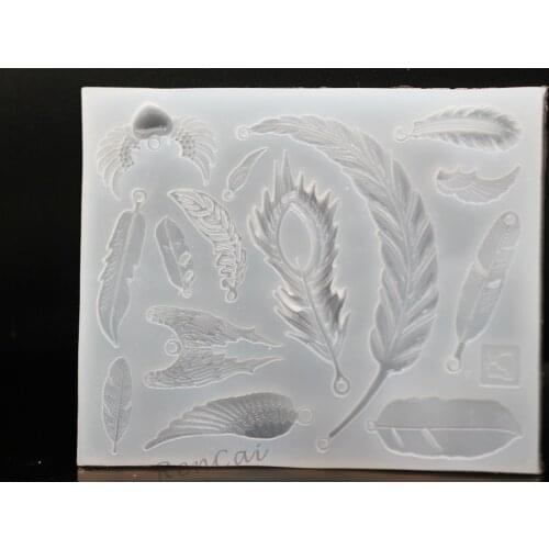 1pcs Transparent Feather Silicone Resin Mold Handmade Tool For Jewelry Charms Pendant Making