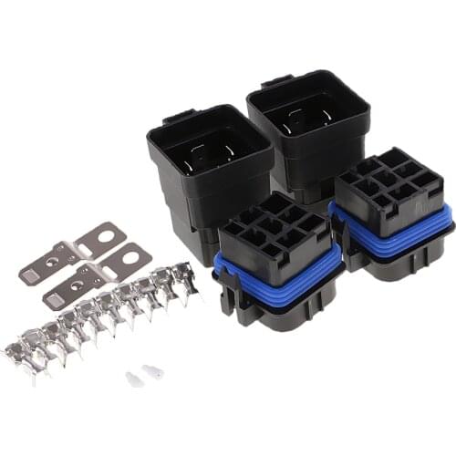 2 Set 40A AMP DC12V 4Pin Relay Socket Terminals for Car Motorcycle Boat Automotive