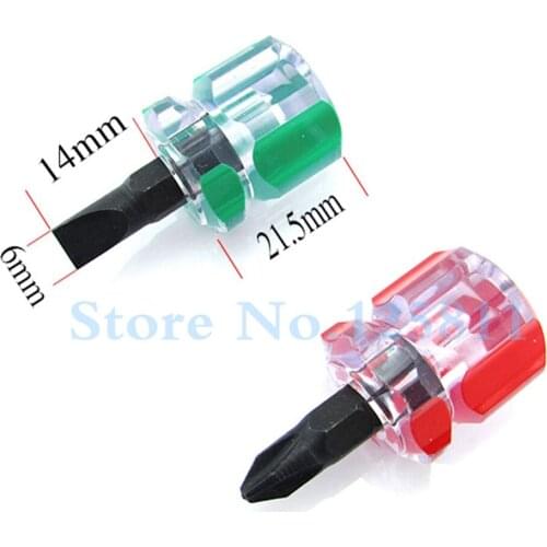 300pcs Short Small Distance Phillips 6.0/Slotted -6.0 Mini screwdriver Split Shaft Linear Fender Tools