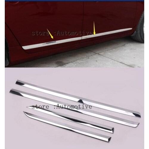 For Volvo S60 2014 2015 2016 2017 Chrome Side Bottom Door Body Molding Cover Trims Protective Frames Car Accessories 4Pcs