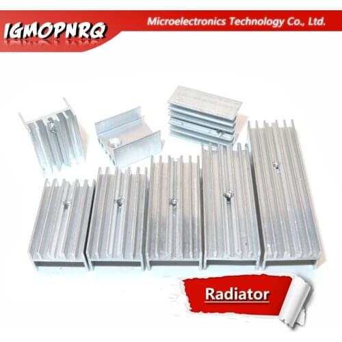 5pcs 15*10*16/20/22/25/30/35/40/50 Transistor Aluminum Heatsink Radiator With hjxrhgal For Transistors TO-220 TO220 white