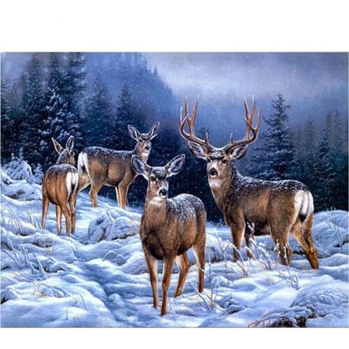 5D DIY Diamond Painting Deer Diamond Embroidery Mosaic Animals Rhinestone Needlework Gift Home Decor