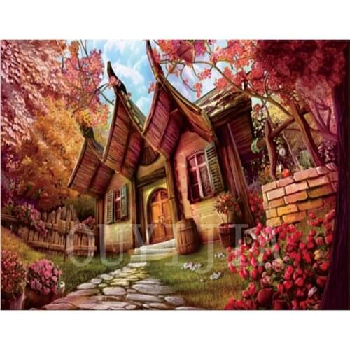 OUYIJIA Diamond Embroidery 5D DIY Scenic House Diamond Painting Full Square Lion Rhinestone Mosaic Cross Stitch Home Decoration