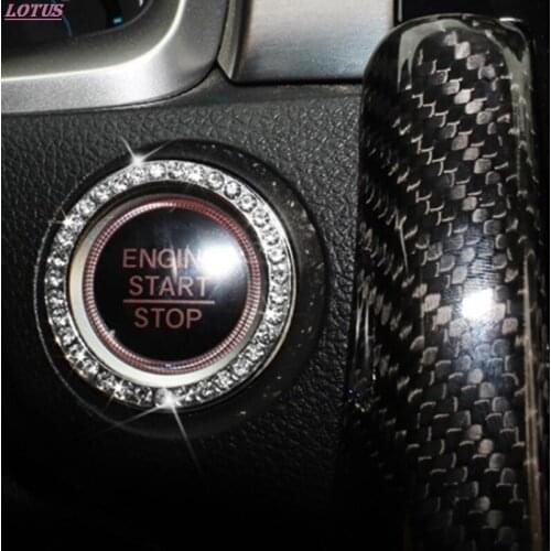 Automobiles Start Switch Button Decorative Diamond Rhinestone Ring Auto SUV Car Decorative Accessories Interior For Girls