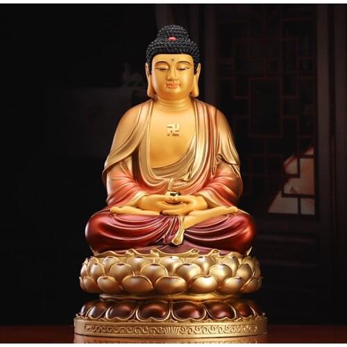 Asia A+ high grade gilding color copper Amitabha Sakyamuni Buddha statue God HOME shrine bless safe health good LUCK protection