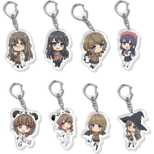 Sakurajima Mai Rascal Does Not Dream of Bunny Girl Senpai Acrylic Figure pendant keychain Keyring Collection Model Toy Cosplay