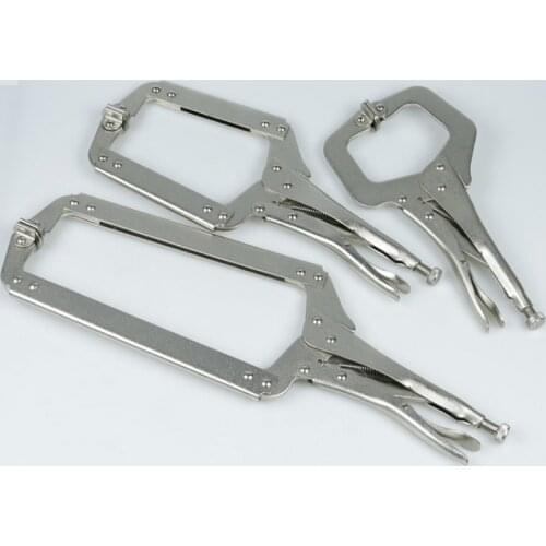 C clamps Hand Pliers 11/14/18 inches Alloy Steel C Clamp Vise Grip Locking Welding Quick Pliers Wood Tenon Locator