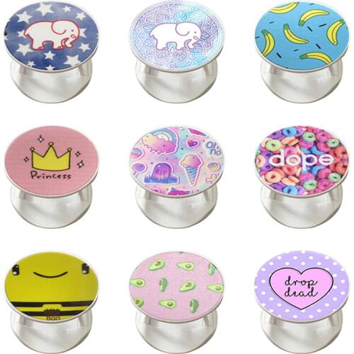 New Popular Lovely Pattern Phone Holder Support Smartphone Popping Phone Holder Pocket Socket Grip Stand for Phones and Tablets