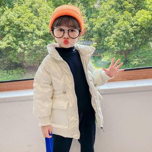 Childrens jacket winter Korean girl keep warm waist waist wash-free thick stand-up collar down jacket girls cotton clothing chi