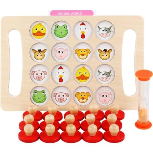 Kids Wooden Toys Memory Match Chess Game Baby Early Educational Toys Family Party Casual Puzzles Training Game Toy for Children