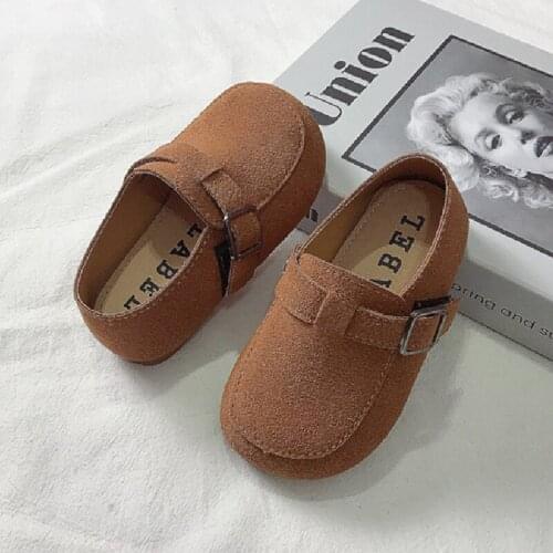 Kids Flat Shoes Baby Childrens Casual Sneakers School Girls Boys Leather Shoes Non-Slip Kids Retro Single Soft Bottom Loafer