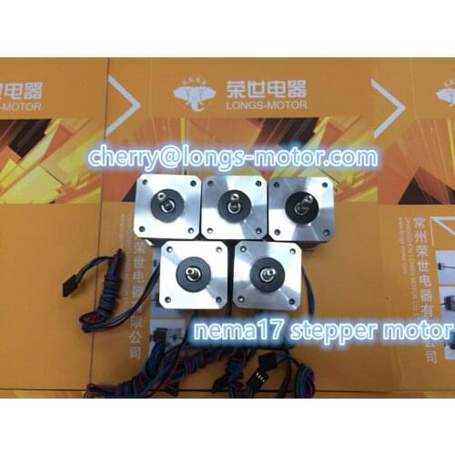 Longs Motor 5PCS Nema17 D-shaft Stepper motor / stepping Motor 1.7A 48oz.in 4-Lead 17HS4417P1-X Reprap 3D Priner / CNC Wind