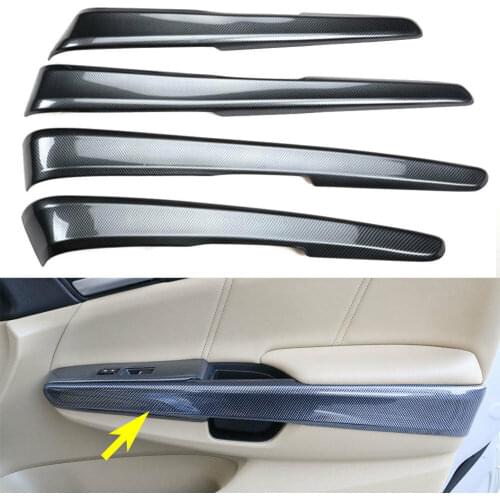 For Honda Accord 2008-2012 Carbon Fiber Style ABS Car Door Armrest Panel Side Cover Trim