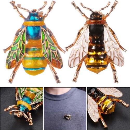 Enamel Bumblebee Brooches Bee Brooch Pin Men Womens Alloy Bee Insect Brooch Christmas Gift Banquet Pins Badges Lapel Pin Brooch