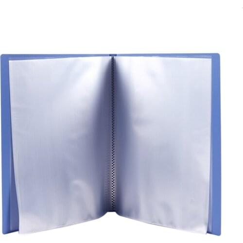 Blue Plastic Cover A4 Clear Book File with 20 Clear Pockets