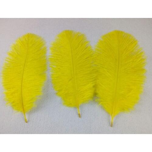 10 pcs quality yellow ostrich feathers, 6-8inches / 15-20cm, DIY wedding decorations