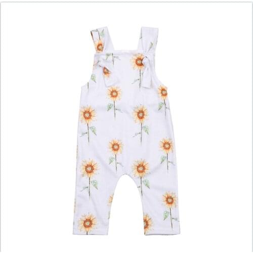 Babys Flower Print Jumpsuit Toddler Boy Girl Spaghetti Straps Square Neck Long Pants Romper 0-24 Months Daily Wear Cute/Stylish