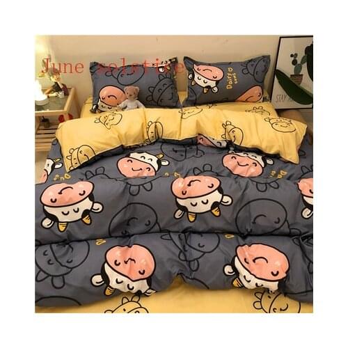 Set 3/4pcs Bedding Set Printed Bed Linen Sheet Plaid Duvet Cover 240x220 Single Double Queen King Quilt Covers Sets Bedclothes