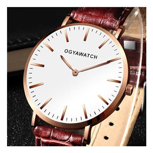 Mens Watch Nylon OGYAWATCH Simple Relogio Masculino saati Luxury Sports Quartz-Watch Leather Strap Wristwatch relojes hombre