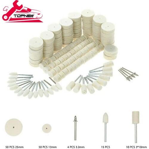 129Pcs Wool Felt Polishing Buffing Wheels Grinding Bits Grinder Head Polish Watch Jewelry Rotary Tool Accessories Attachment