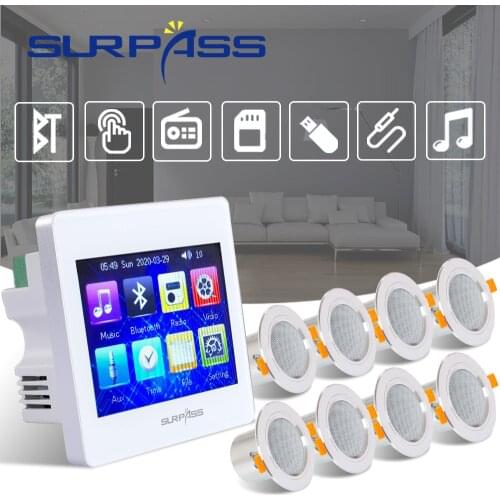 Stereo Sound Wall Amplifier Bluetooth Audio Home System Theater Cinema Panel Digital Amp HiFi PA Ceiling Speaker Big Power Kit