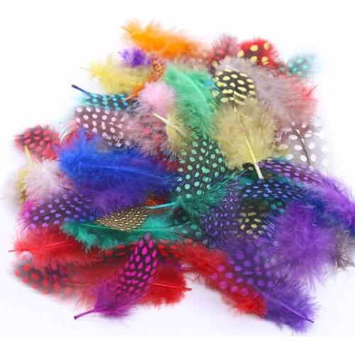 Natural Feathers Multicolor 4.5-8cm 2-4 Inch Pearl Spotted Chicken Feather Plume for Crafts DIY Jewelry Accessories Plumes