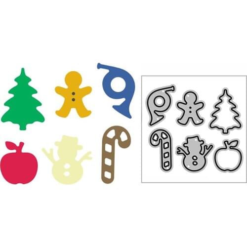 New Gingerbread Man Apple Snowman Craft Embossing Mold 2021 Metal Cutting Dies for DIY Decorative Scrapbooking Album Card Making