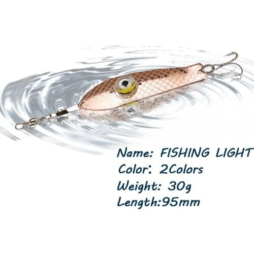 GOBYGO 1PCS Fishing Light Fishing Lure Deep Underwater Eye Luminous Lure LED Floating Lamp Fishing Bait Single Hook Swimbait