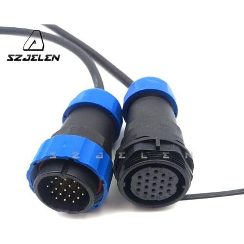 SD28TP-ZM , 28mm 19Pin Docking Cable Connector IP68, Aviation Plastic Waterproof Wire Connector